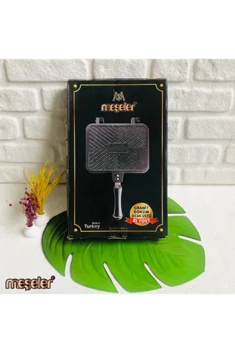 Meşeler Ocak Üstü Granit Döküm El Tost Ve Çok Amaçlı Grill Tava 26 Cm - Siyah