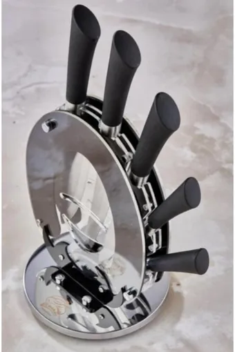 Cooker Bloklu 6 Parça Çelik Bıçak Seti - Siyah - CKR1373