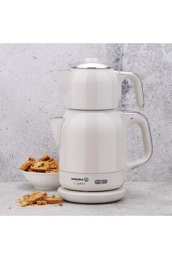 Korkmaz Çaytema Elekt. Çaydanlık Vanilya/Krom 1.7 lt A331-08