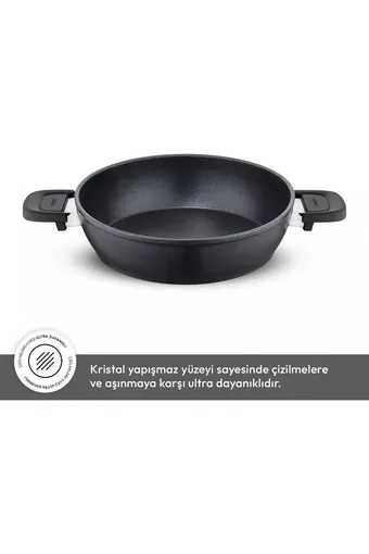 Emsan Diamente Exclusive 30cm Karnıyarık Tenceresi - Siyah