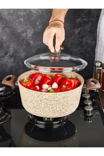 Falez Creamy Granit Derin Tencere