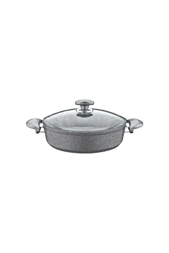 Oms Granit Basık Karnıyarık Tenceresi 30X8,5cm Gri - 3310