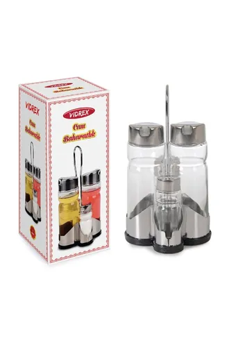 Vidrex Cam Yağlık Sirkelik - Tuzluk Biberlik Seti - NK-6116