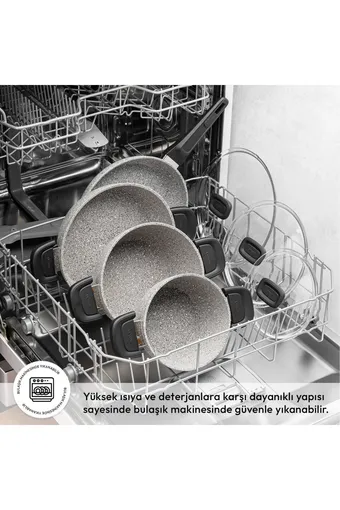 Emsan Stone 7 Parça Granit Tencere Seti