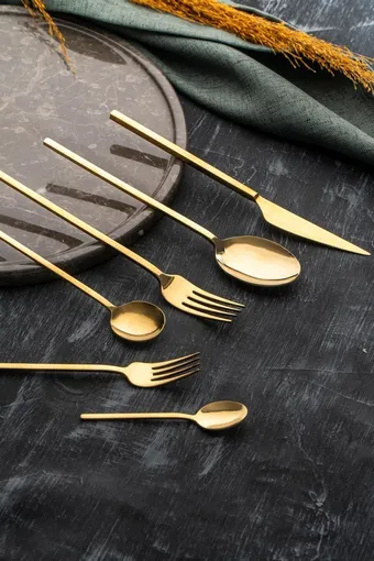 Acar Nora Gold 72 Parça 12 Kişilik Çatal Kaşık Bıçak Seti - ART-05039