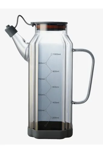 Arow Fluıd Damlatmaz Borosilikat Taban Silikon Kurumalı Cam Yağlık 1000 ML Beyaz - TR-6512